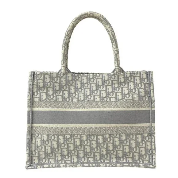 DIOR/ChristianDior Book Tote Bag Medium - White Gray Light gray Jacquard - Picture 3 of 16